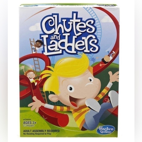 CHUTES and Ladders Game by Hasbro Gaming- Ages 3+, 2-3 Players - Picture 1 of 5
